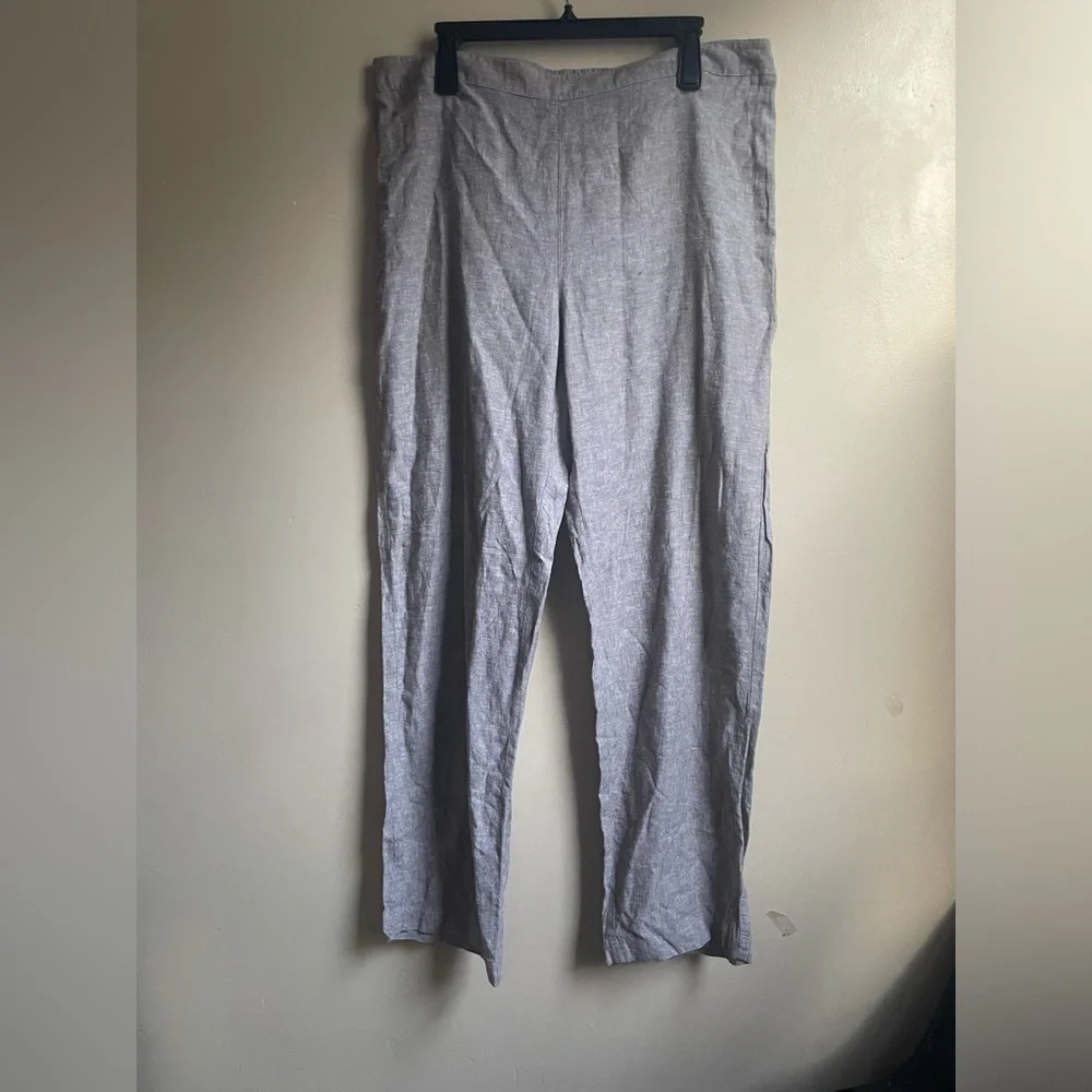 Chicos Women’s Linen Blend pull on Pants size L career